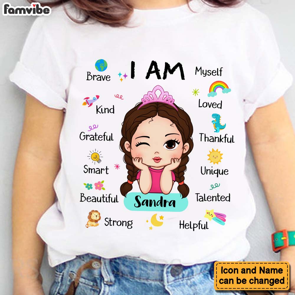 Personalized Affirmation Gift I Am Kind I Am Smart Kid T Shirt 27429 Mockup 2