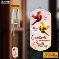 Personalized Gift For Mom Loss Dad Loss Memorial Cardinals Appear When Angels Are Near Wind Chimes 27432 thumb 1