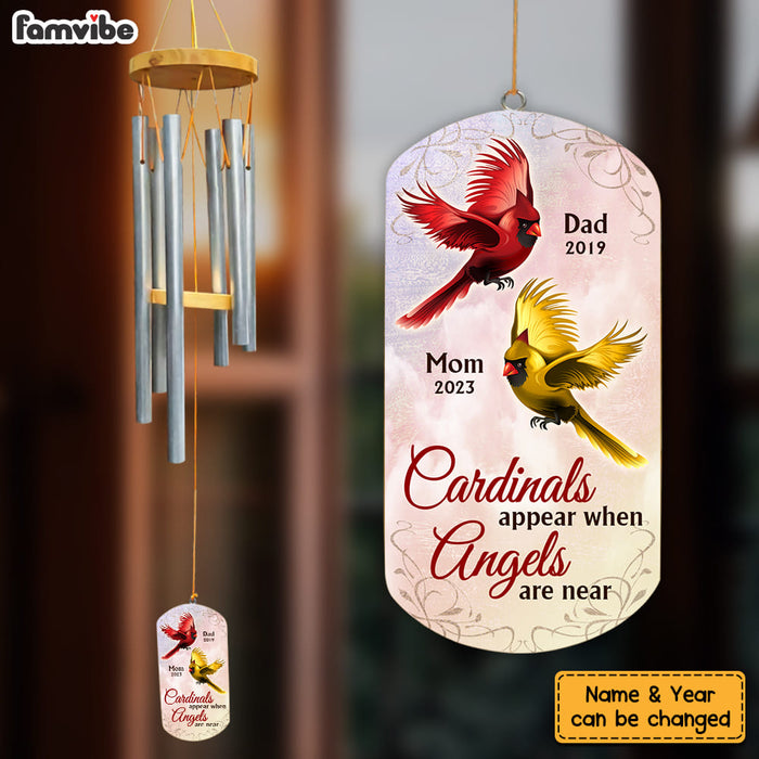 Personalized Gift For Mom Loss Dad Loss Memorial Cardinals Appear When Angels Are Near Wind Chimes 27432 1