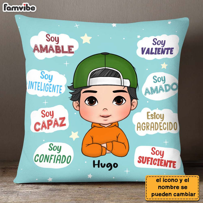 Personalized Gift For Grandson Spanish Soy Amable Pillow 27435 1
