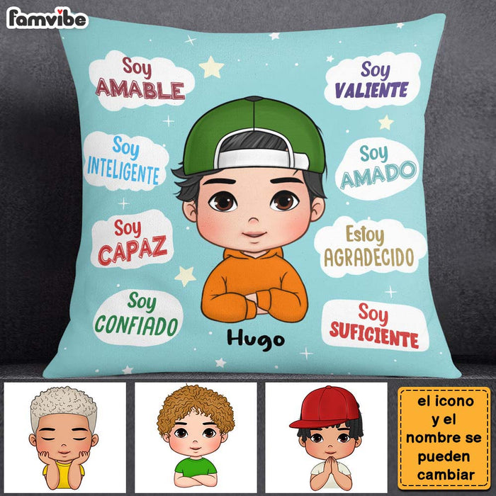 Personalized Gift For Grandson Spanish Soy Amable Pillow 27435 1