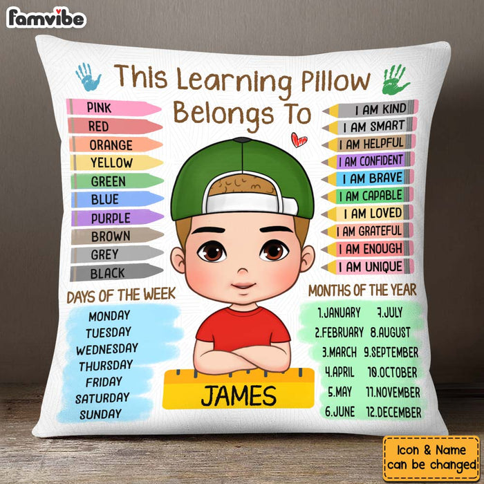 Personalized Back To School First Day Of School Gift For Grandson Set Of Educational Learning Pillow 27438 1