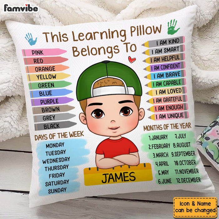 Personalized Back To School First Day Of School Gift For Grandson Set Of Educational Learning Pillow 27438 1