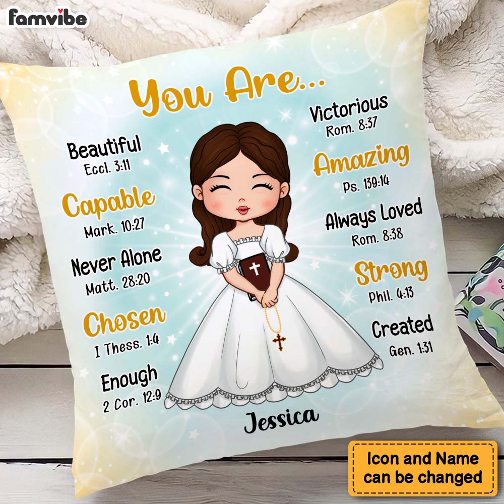 Personalized Gift For Granddaughter First Communion Christian Pillow 27441 Primary Mockup