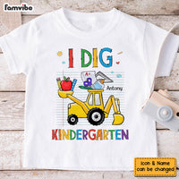 Personalized Back To School First Day Of School Gift For Grandson Truck Tractor I Dig Kid T Shirt 27443 thumb 1