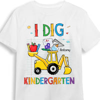 Personalized Back To School First Day Of School Gift For Grandson Truck Tractor I Dig Kid T Shirt 27443 thumb 1