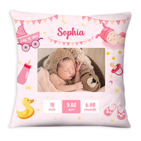 Personalized Newborn Baby Gift Cute Pattern Upload Photo Pillow 27446 thumb 1