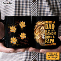 Personalized Gift For Grandpa Lion Being A Dad Is An Honor Being A Papa Is Priceless Mug 27448 thumb 1