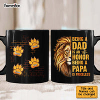 Personalized Gift For Grandpa Lion Being A Dad Is An Honor Being A Papa Is Priceless Mug 27448 thumb 1