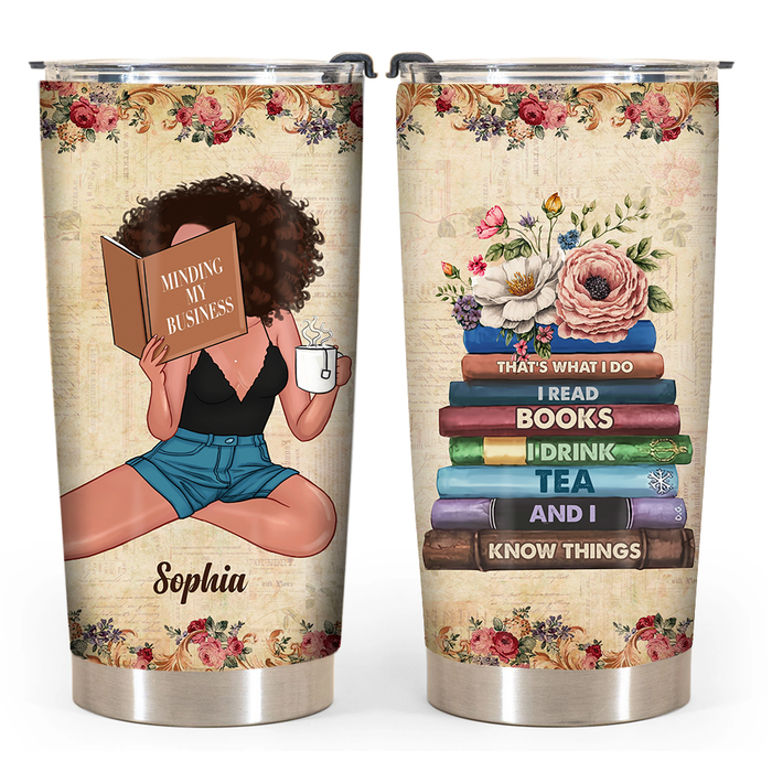 Personalized Gift For Daughter Girl Loves Books Steel Tumbler 27451 1