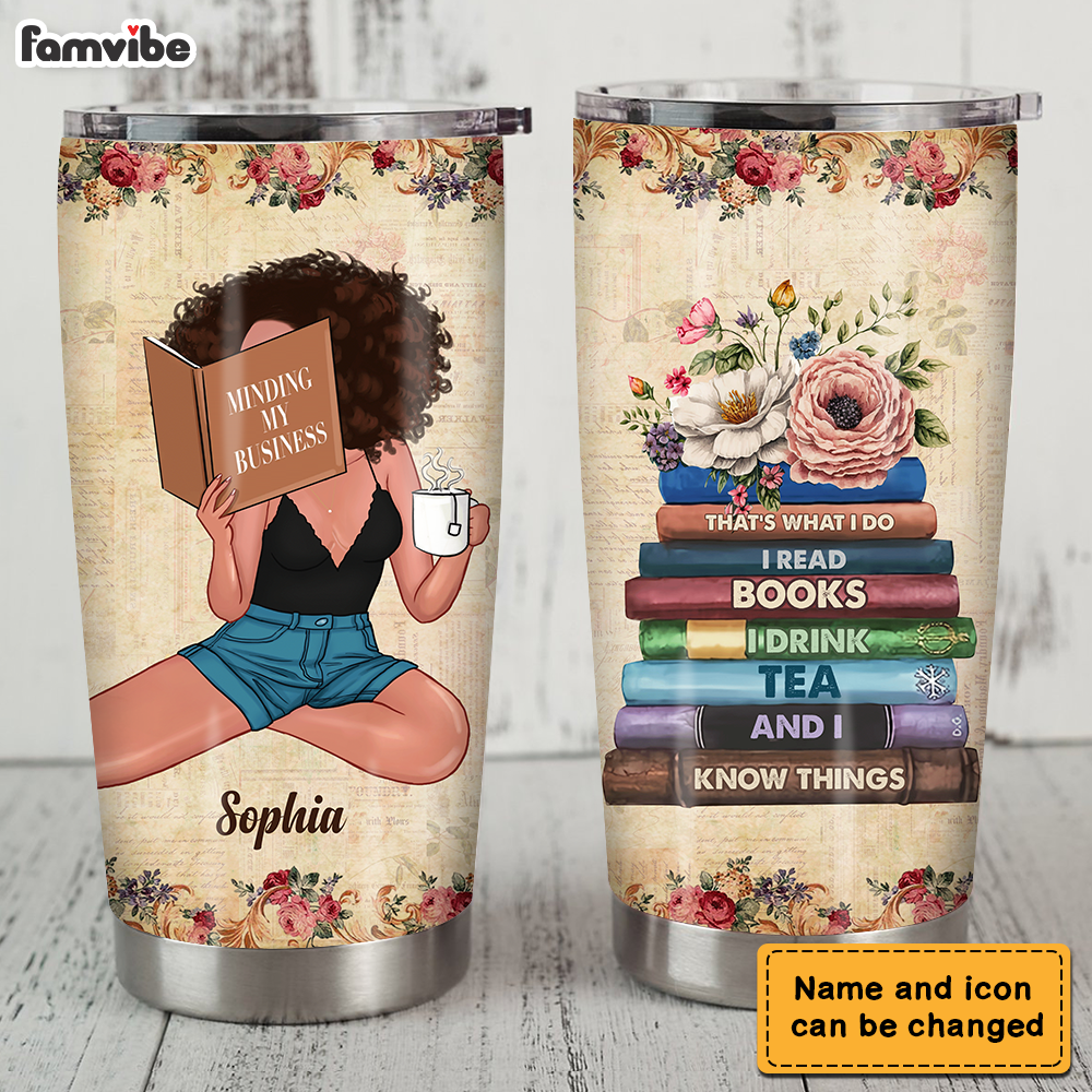 Personalized Gift For Daughter Girl Loves Books Steel Tumbler 27451 Primary Mockup