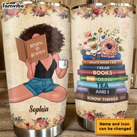 Personalized Gift For Daughter Girl Loves Books Steel Tumbler 27451 thumb 1