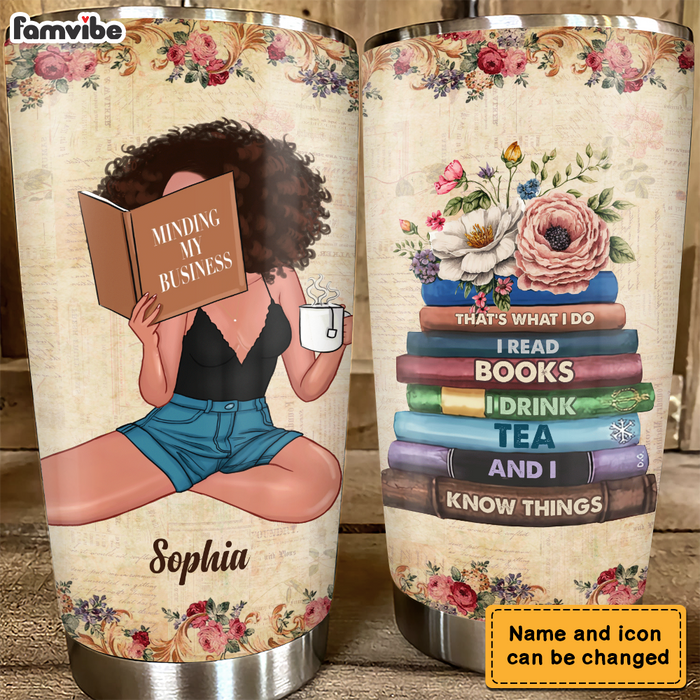 Personalized Gift For Daughter Girl Loves Books Steel Tumbler 27451 1