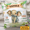 Personalized Gift For Baby Birth Annoucement Safari Animals Pillow 27452 1