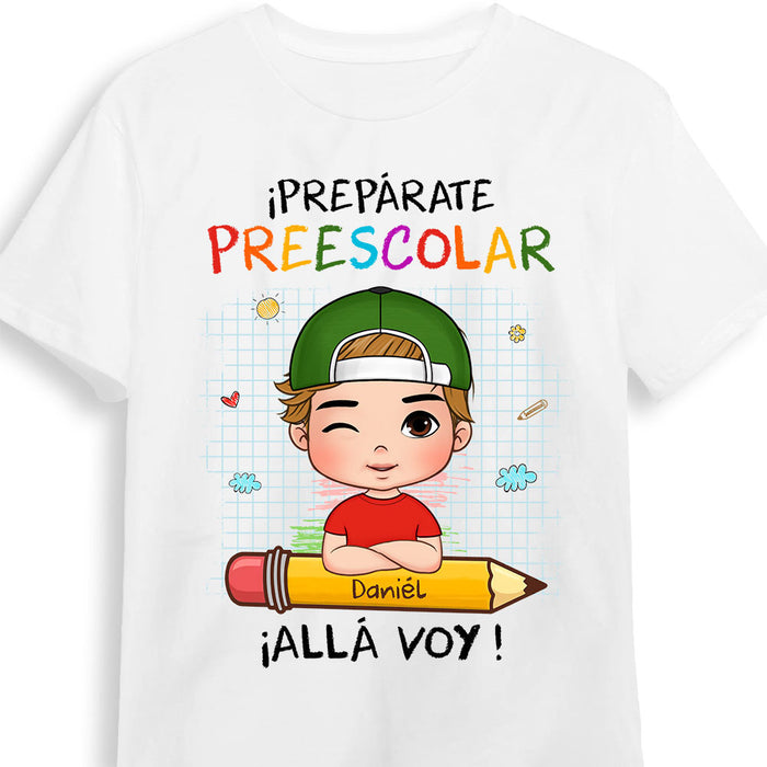 Personalized Gift For Grandson Spanish Preparate Alla Voy Kid T Shirt 27459 1