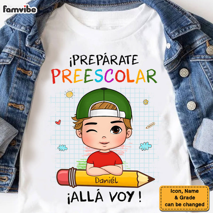 Personalized Gift For Grandson Spanish Preparate Alla Voy Kid T Shirt 27459 1
