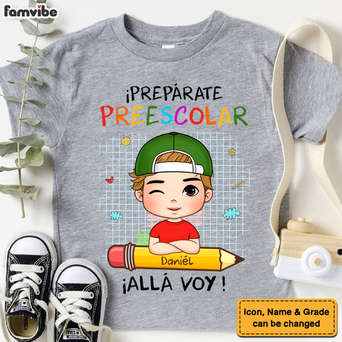 Personalized Gift For Grandson Spanish Preparate Alla Voy Kid T Shirt 27459 1