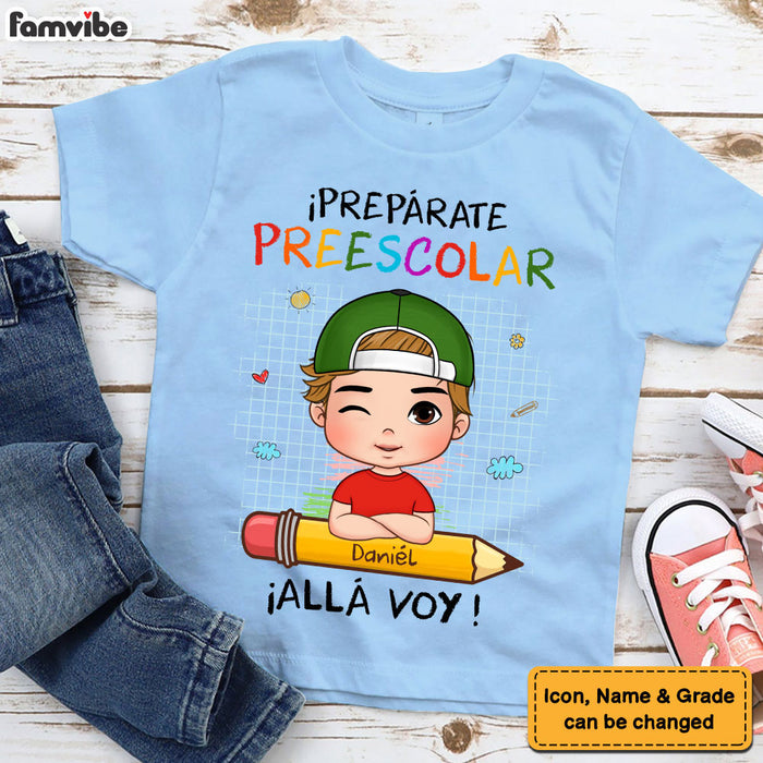 Personalized Gift For Grandson Spanish Preparate Alla Voy Kid T Shirt 27459 1