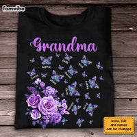 Personalized Gift For Grandma Purple Rose And Butterflies Shirt - Hoodie - Sweatshirt 27460 thumb 1