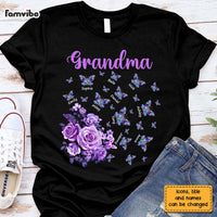 Personalized Gift For Grandma Purple Rose And Butterflies Shirt - Hoodie - Sweatshirt 27460 thumb 1