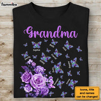 Personalized Gift For Grandma Purple Rose And Butterflies Shirt - Hoodie - Sweatshirt 27460 thumb 1