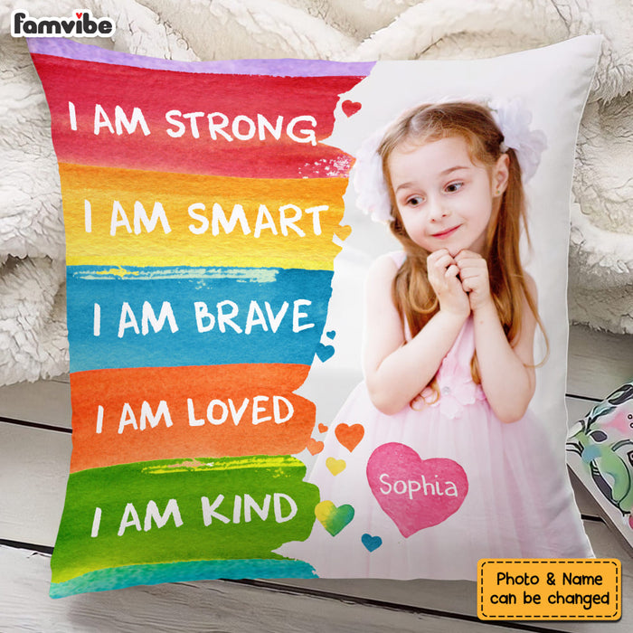 Personalized Gift For Granddaughter Affirmation Upload Photo Pillow 27461 1
