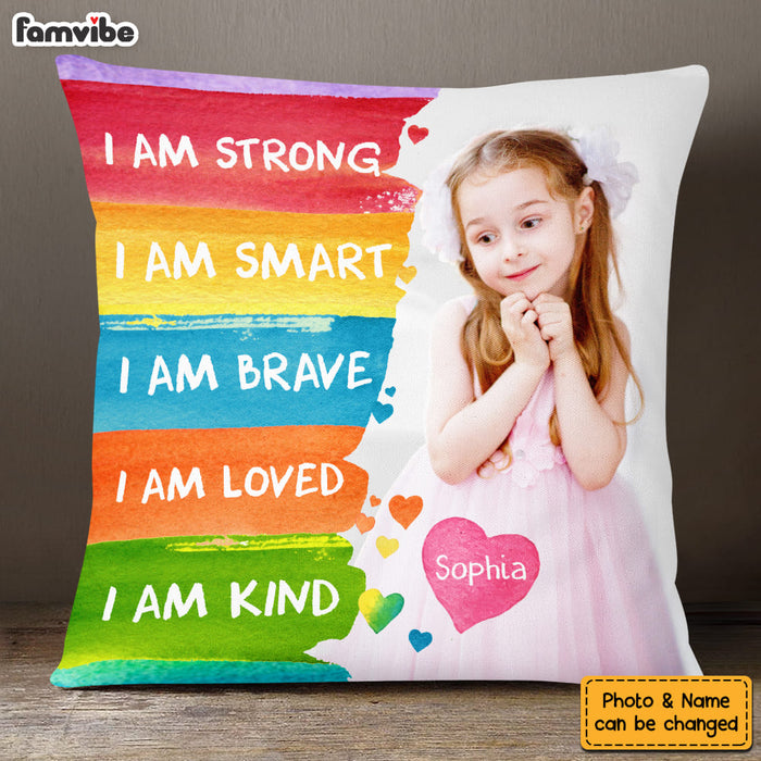 Personalized Gift For Granddaughter Affirmation Upload Photo Pillow 27461 1