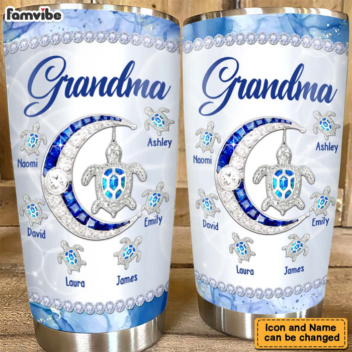 Personalized Gift For Grandma Moon Turtle Steel Tumbler 27465 1