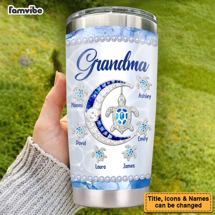 Personalized Gift For Grandma Moon Turtle Steel Tumbler 27465 1