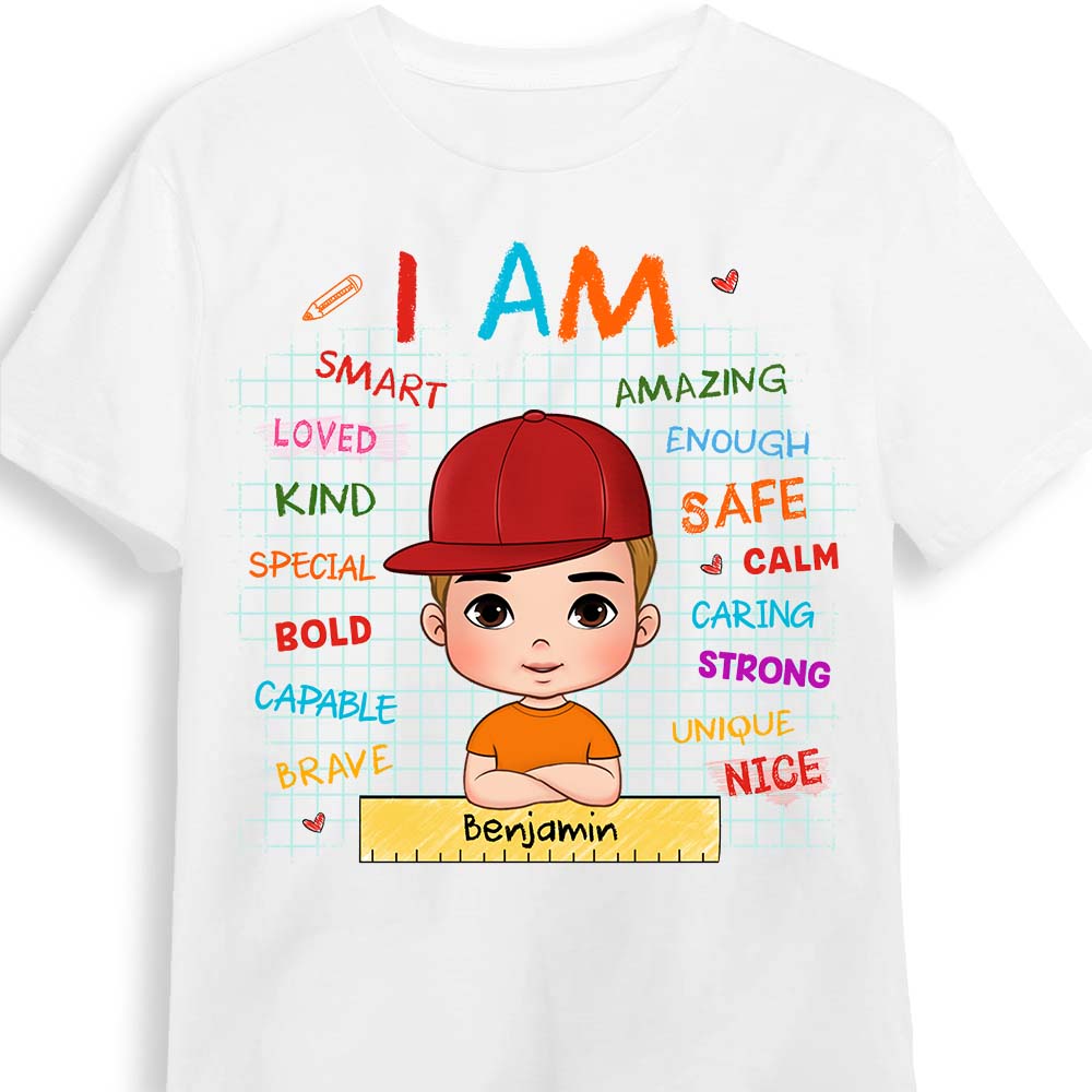 Personalized Gift For Grandson Affirmations I Am Kind Kid T Shirt 27470 Mockup Black