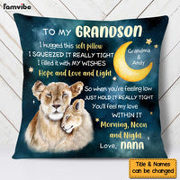 Personalized Gift For Grandson Lion Hug This Pillow 27472 thumb 1