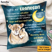 Personalized Gift For Grandson Lion Hug This Pillow 27472 thumb 1