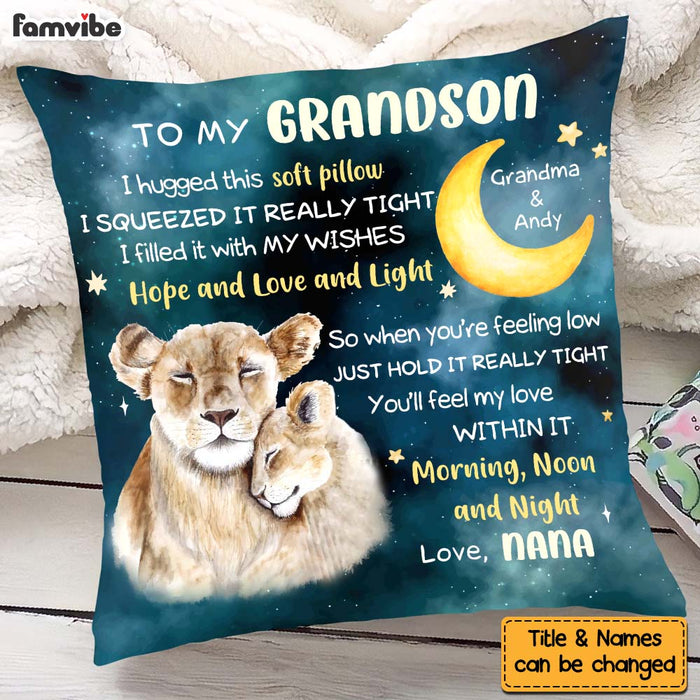Personalized Gift For Grandson Lion Hug This Pillow 27472 1