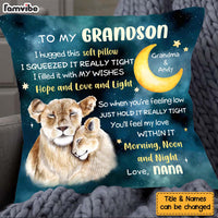 Personalized Gift For Grandson Lion Hug This Pillow 27472 thumb 1