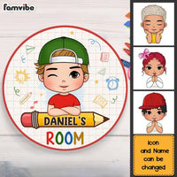 Personalized Gift For Grandson Bedroom Round Wood Sign 27476 thumb 1