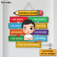 Personalized Gift For Grandson Affirmations Bedroom I Am Kind Wood Sign 27477 thumb 1
