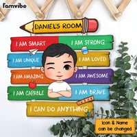 Personalized Gift For Grandson Affirmations Bedroom I Am Kind Wood Sign 27477 thumb 1