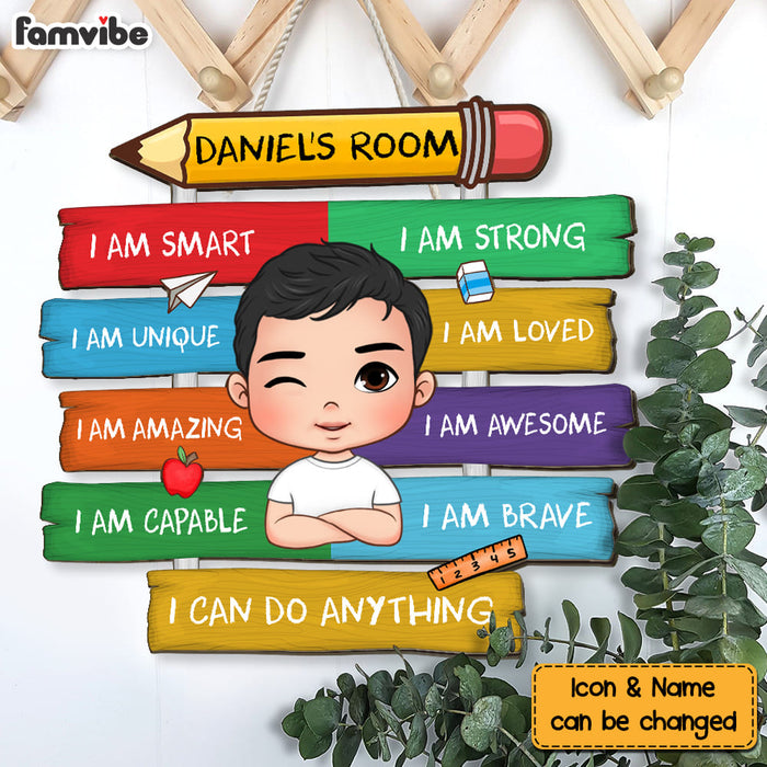 Personalized Gift For Grandson Affirmations Bedroom I Am Kind Wood Sign 27477 1