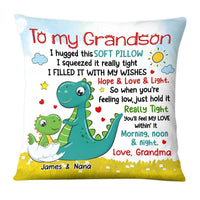 Personalized Gift For Grandson To My Grandson Cute Dino Pillow 27480 thumb 1