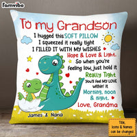 Personalized Gift For Grandson To My Grandson Cute Dino Pillow 27480 thumb 1