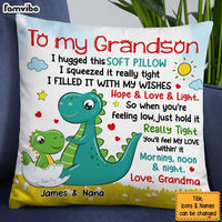 Personalized Gift For Grandson To My Grandson Cute Dino Pillow 27480 thumb 1