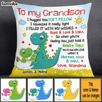 Personalized Gift For Grandson To My Grandson Cute Dino Pillow 27480 thumb 1