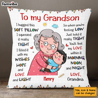 Personalized Gift For Grandson Hug This Pillow 27482 thumb 1