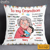 Personalized Gift For Grandson Hug This Pillow 27482 thumb 1