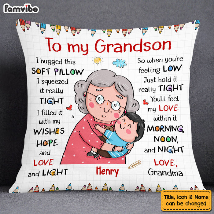 Personalized Gift For Grandson Hug This Pillow 27482 1