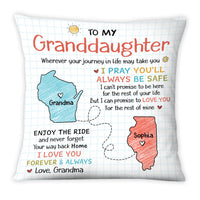 Personalized Gift For Granddaughter I Pray You'll Always Be Safe Long Distance Pillow 27486 thumb 1