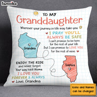 Personalized Gift For Granddaughter I Pray You'll Always Be Safe Long Distance Pillow 27486 thumb 1