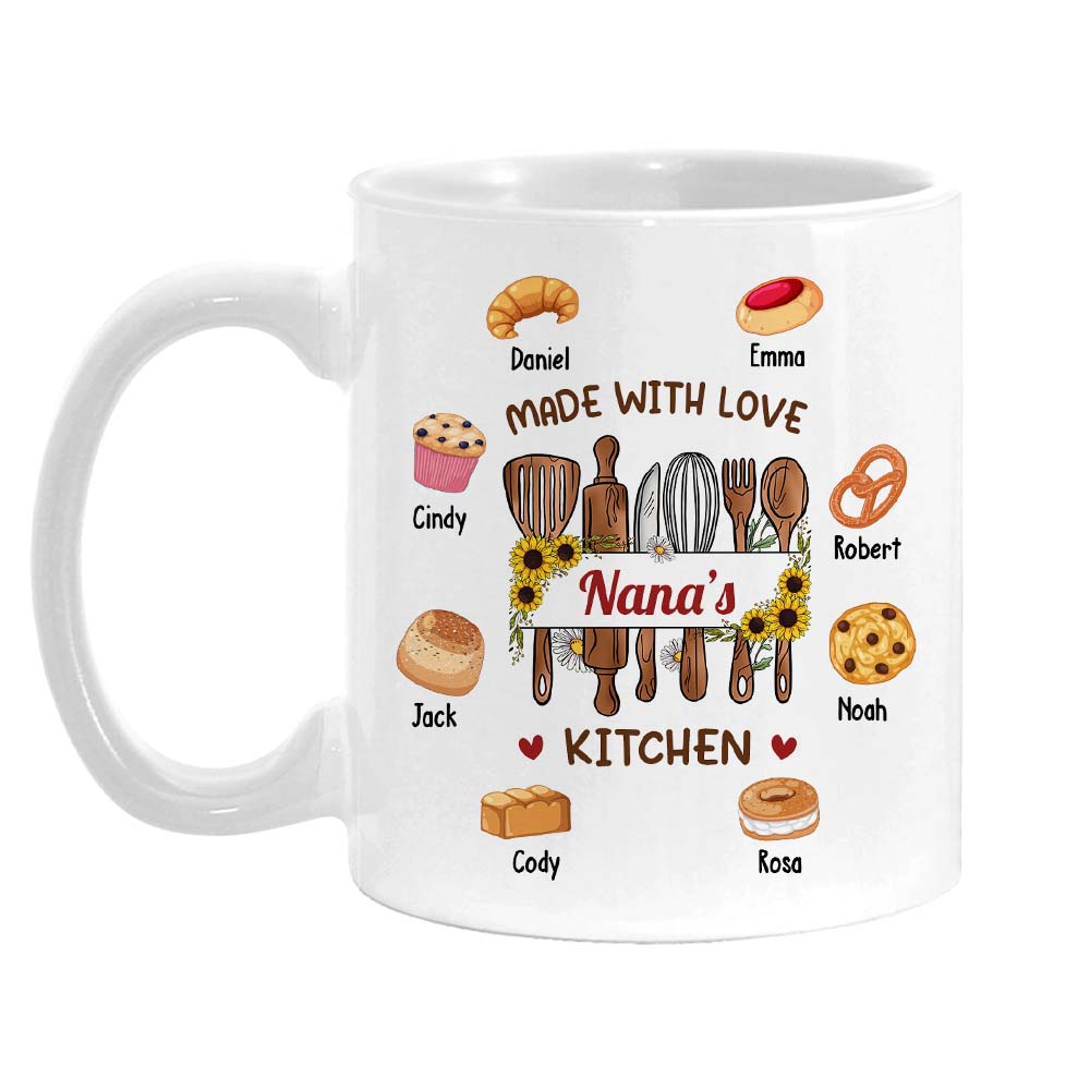Personalized Birthday Gifts For Grandma Nana's Kitchen Made With Love Pastries Mug 27491 Primary Mockup