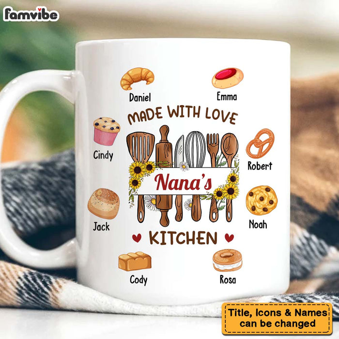 Personalized Birthday Gifts For Grandma Nana's Kitchen Made With Love Pastries Mug 27491 1