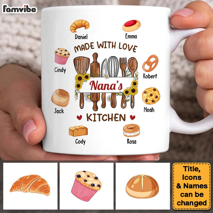 Personalized Birthday Gifts For Grandma Nana's Kitchen Made With Love Pastries Mug 27491 1